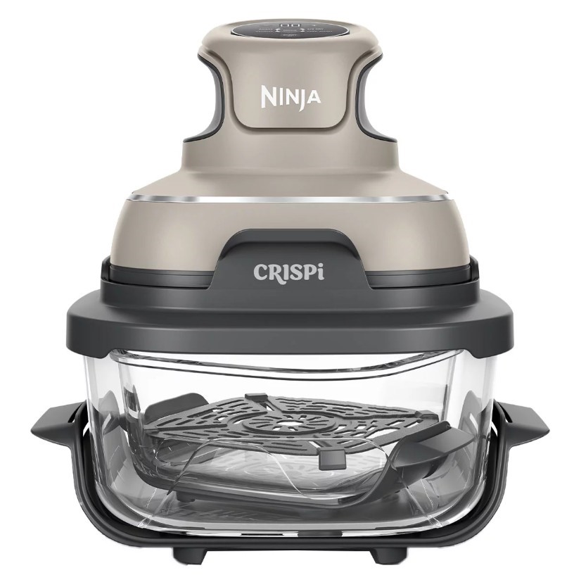 NINJA Crispi 4-in-1 Portable Glass Air Fryer, Stone, FN101STANZ.