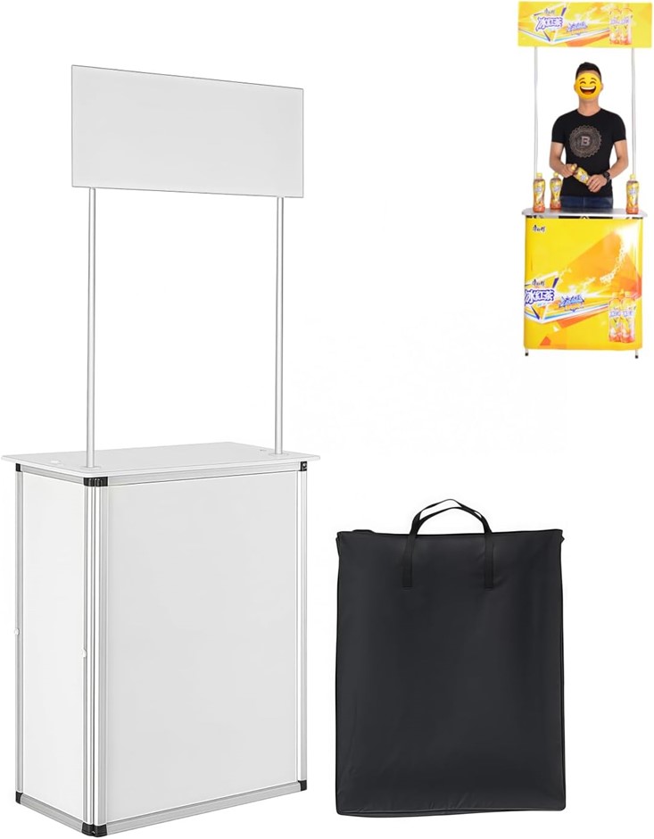 CYDUAN Promotion Counter Table, Portable Tradeshow Podium Table With Carryi