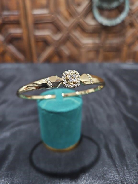 18K/Italy Gold Filled Bangle -(Stamped 18K/Italy)-Warranty Quality-Gift