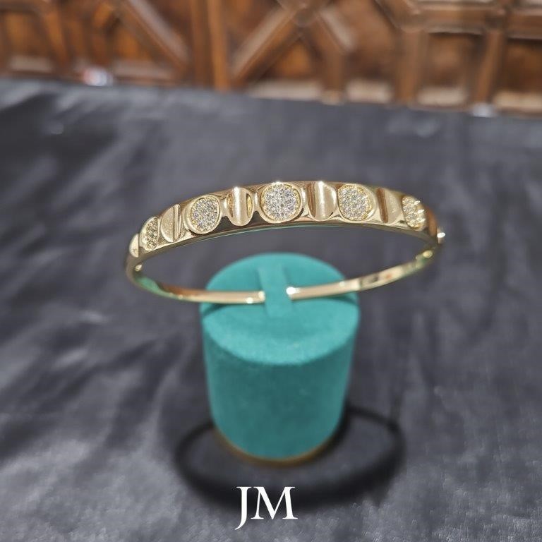 18K/Italy Gold Filled Bangle -(Stamped 18K/Italy)-Warranty Quality-Gift