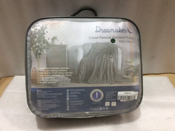 Dreamaker 9009822R Coral Fleece Heated Throw Blanket (160x130cm)