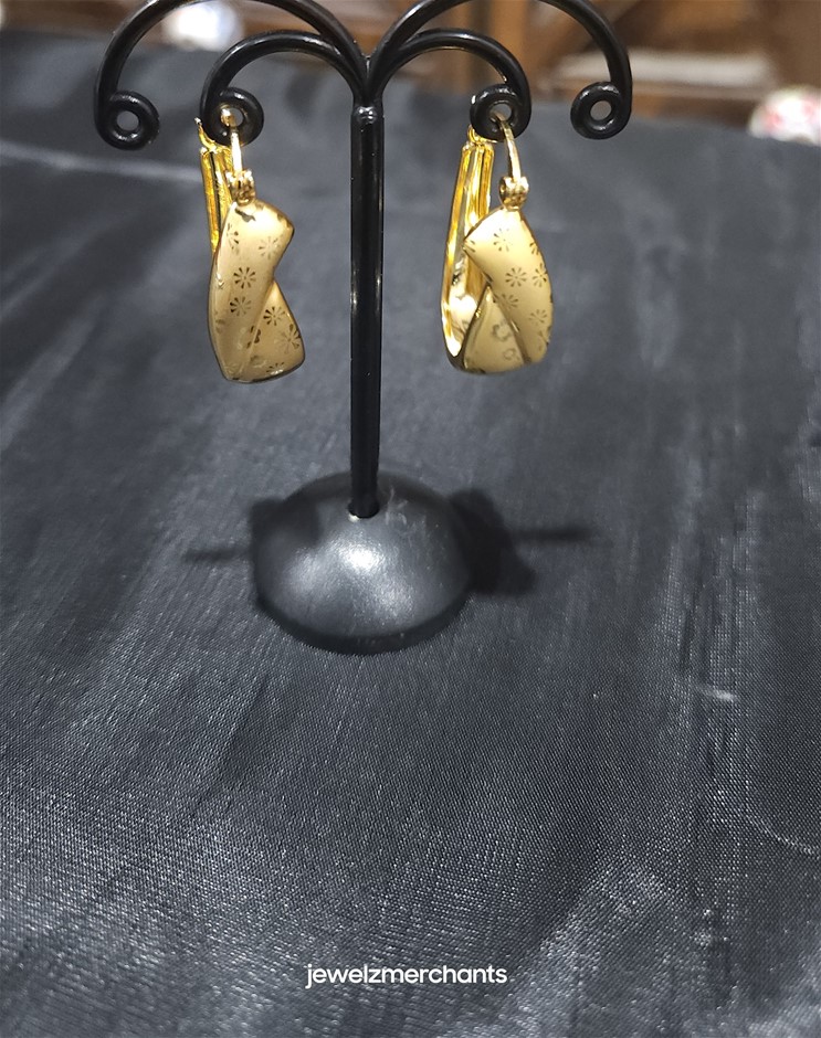 18K/Italy Stamped Yellow Gold Filled Earring