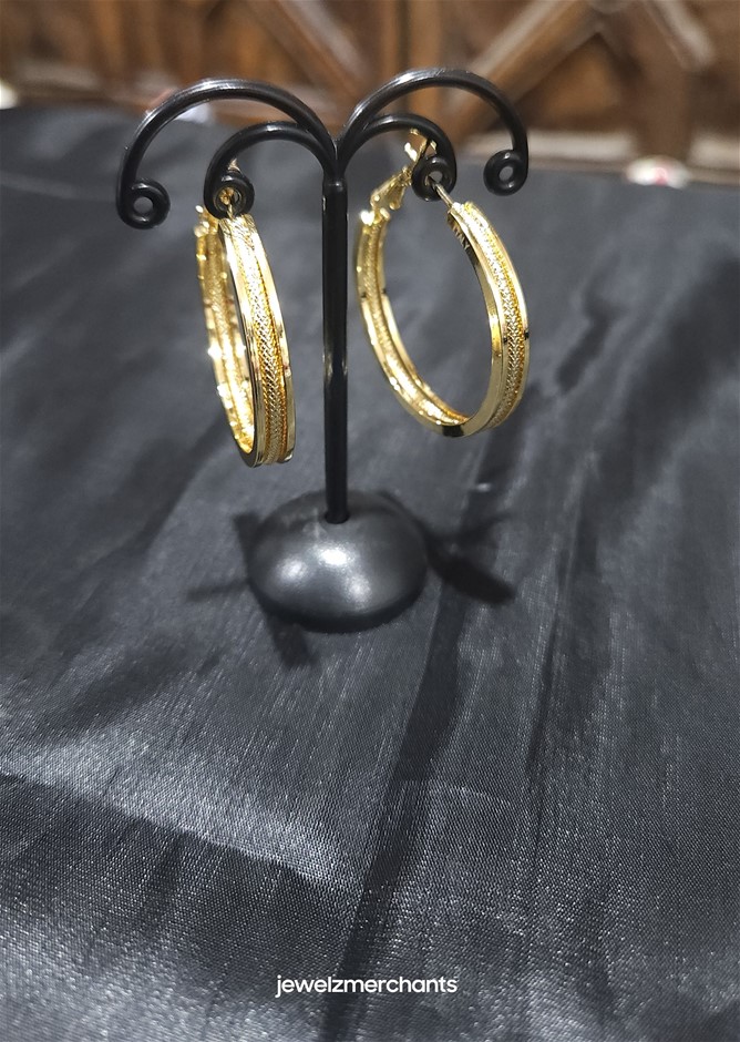 18K/Italy Stamped Yellow Gold Filled Earring