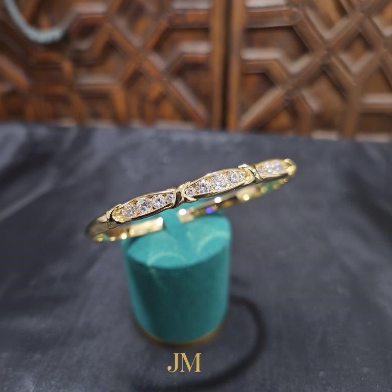 18k Italy Stamped Yellow Gold Filled Bangle Quality Guarantee-Bonus Gift