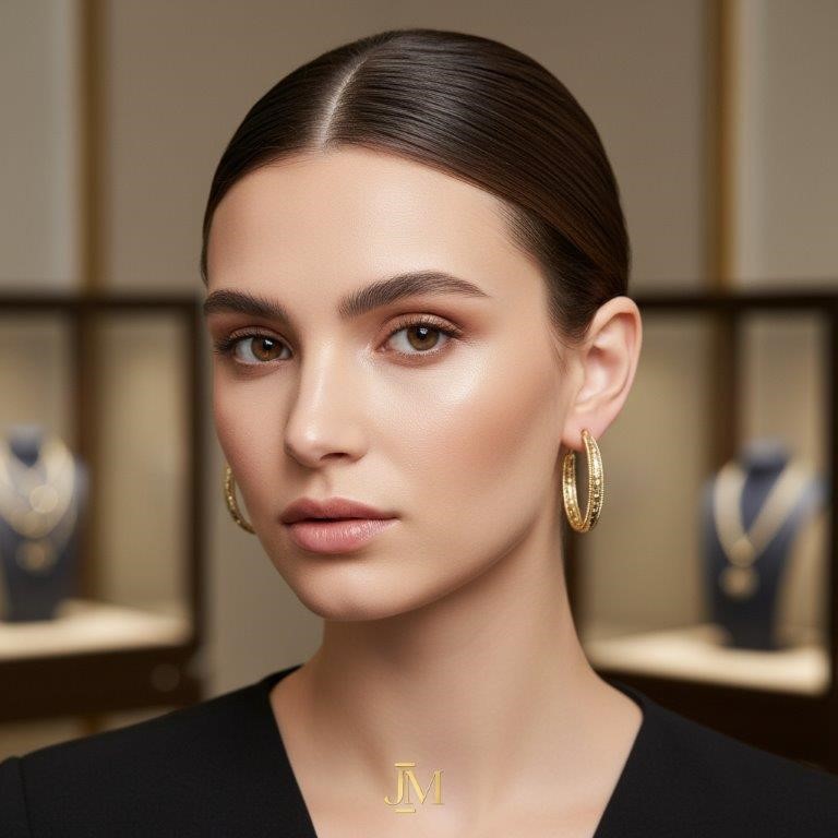 18K/ITALY Yellow Gold Filled Earring -Quality Guarantee--Bonus Gift