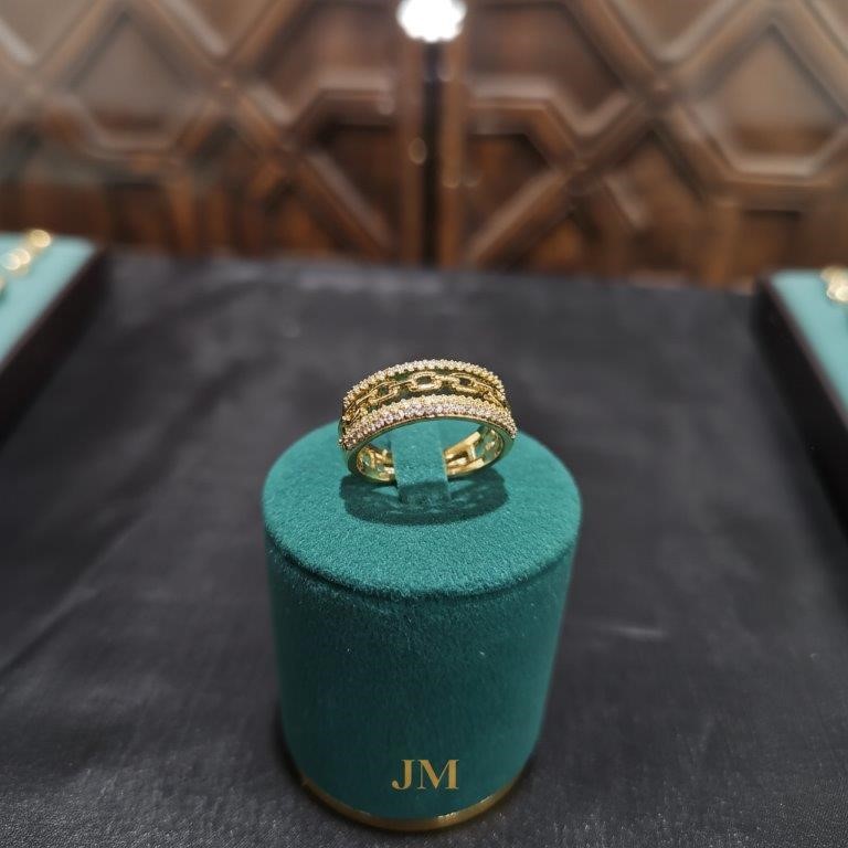18K/ITALY Yellow Gold Filled Ring -Quality Guarantee-6 US-Bonus Gift