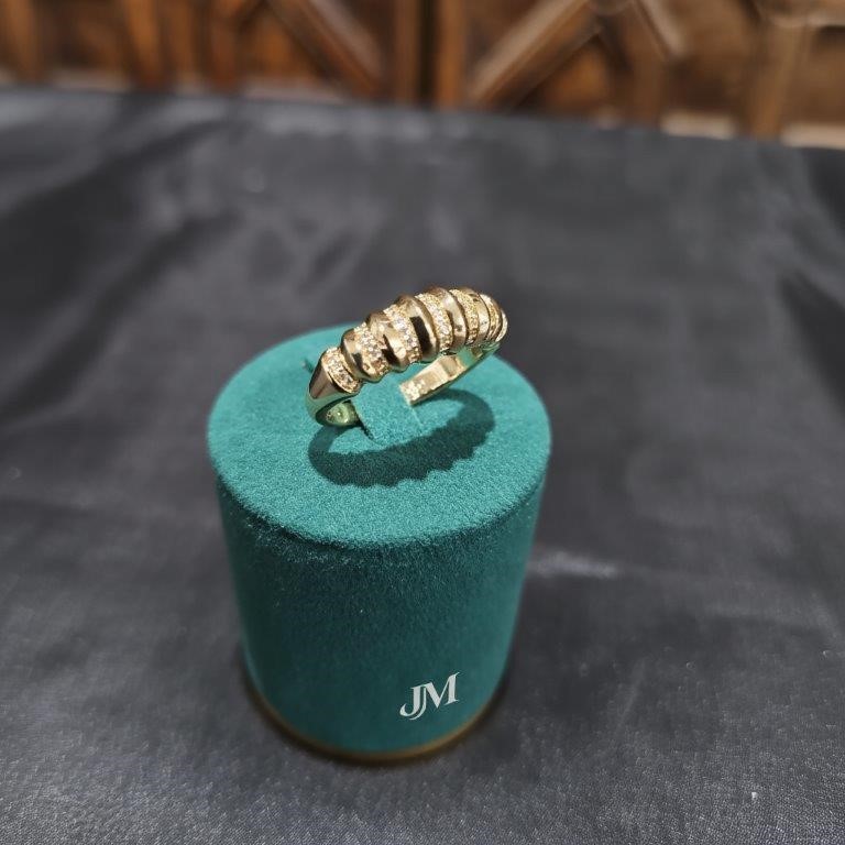18K/ITALY Yellow Gold Filled Ring -Quality Guarantee-8 US-Bonus Gift
