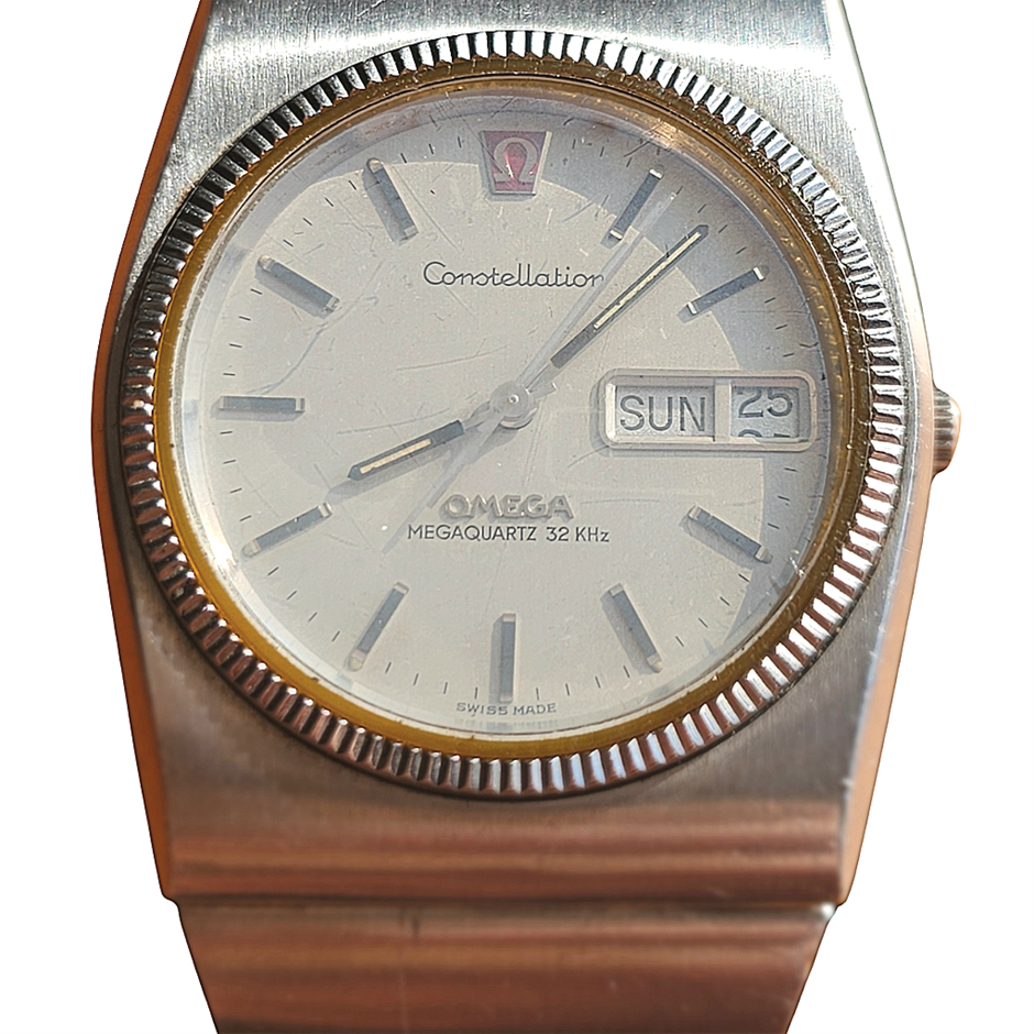 OMEGA CONSTELLATION MEGAQUARTZ 37MM STAINLESS STEEL 196.0015 WXO & COA