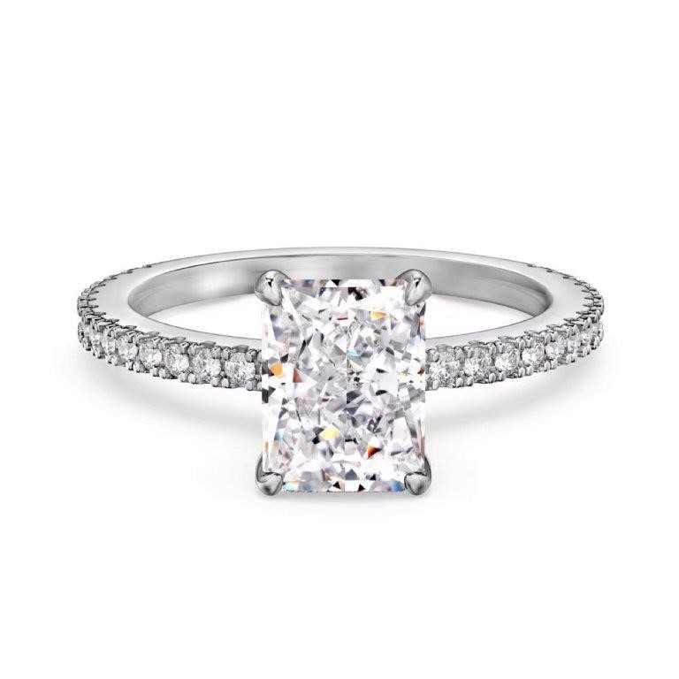 2ct Rectangle Cut Simulated Diamond 925 Sterling Silver Ring - Size 5
