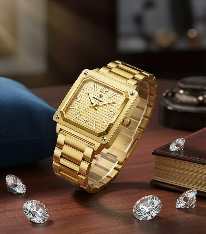 High Quality Simulated Diamond Men's Quartz Watch