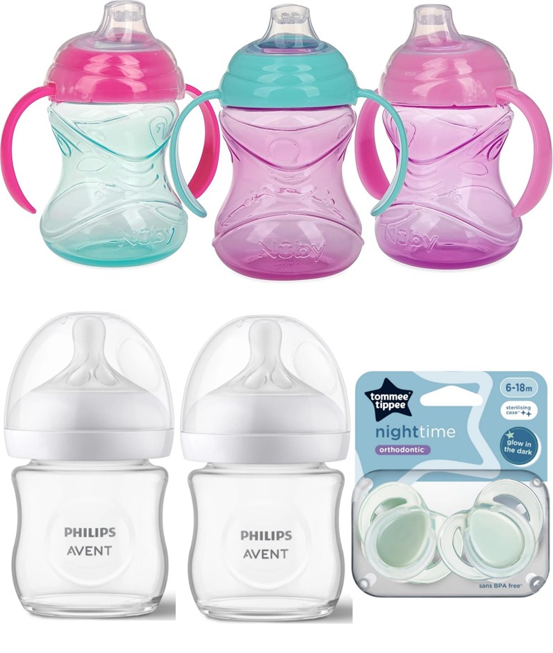 BABY BUNDLE: PHILIPS AVENT Natural Response Glass Baby Bottles 120 ml 2-Pac