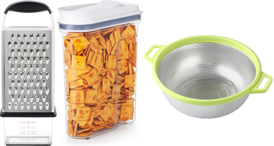 Kitchen Bundle: HiramWare Stainless Steel Mesh Strainer 5 qt (10.5 in), OXO