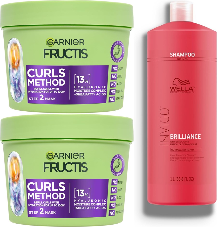 BUNDLE: 1 x Wella Professionals Invigo Brilliance Conditioner; 2 x Garnier