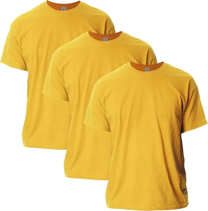 3 Pack x GILDAN Men's Ultra Cotton T-Shirt, Small, Gold, G2000 (1629775).
