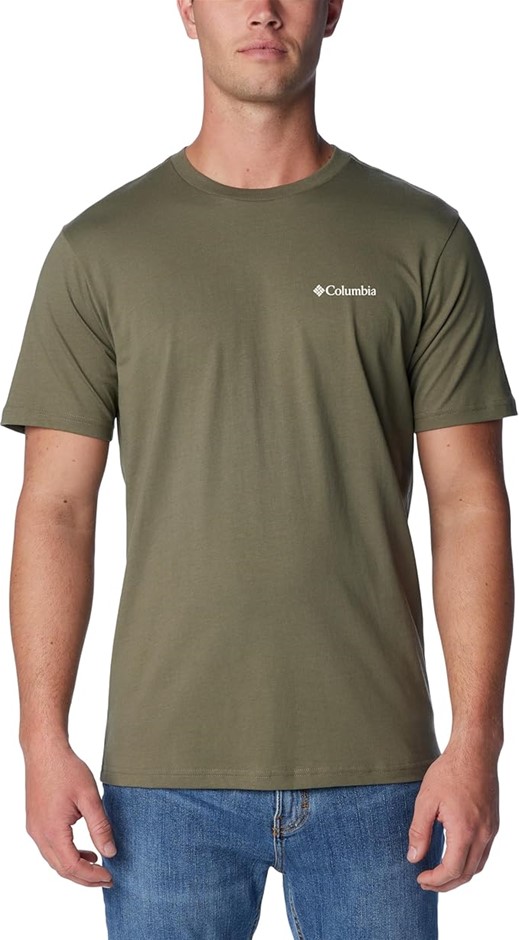 COLUMBIA Men's CSC Seasonal Logo Tee, Size M, Green, 1991031. Buyers Note