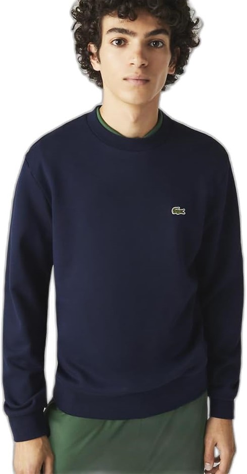 LACOSTE Men's Non Brushed Crew Neck Sweat, Small, Navy, SH2564. Buyers Not