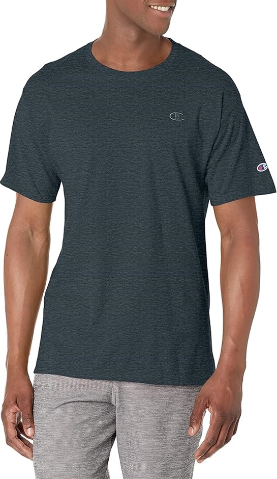 CHAMPION Men's Classic Jersey Tee, Granite Heather, Medium, T0223. Buyers