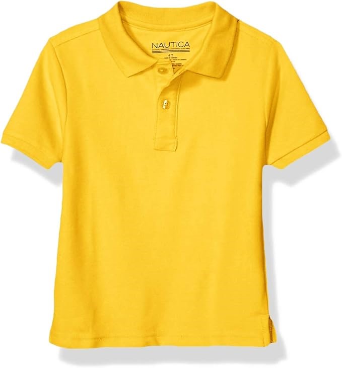 NAUTICA Boys' School Uniform Polo, Size S (8R) Regular, 64% Cotton, Gold (7