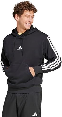 ADIDAS Sportswear Essentials 3-Stripes French Terry Men's Hoodie, Black, Si