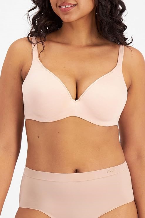 BERLEI Women's Underwear Microfibre Barely There T-Shirt Bra, Size 14D, Cre