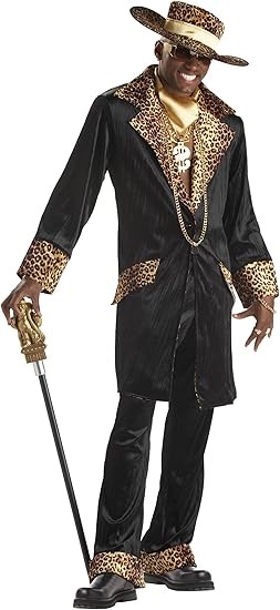 SUPA Mac Daddy Pimp Costume, Size Large, 00832. Buyers Note - Discount Fre