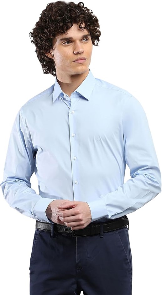 CALVIN KLEIN Men's Slim Fit Shirt, Size 39, Calm Blue, K10K108229. RRP: $12