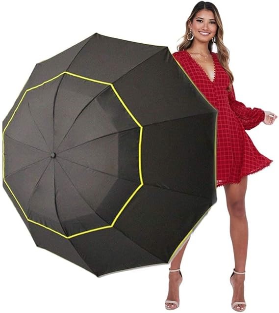 Kalolary 62" Extra Large Windproof Golf Umbrella – Double Canopy, Waterproo