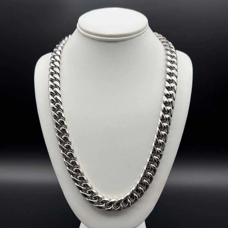 0008-2583128 · Silver-Filled Cuban Chain Necklace, 14MM Wide - 60.9cm
