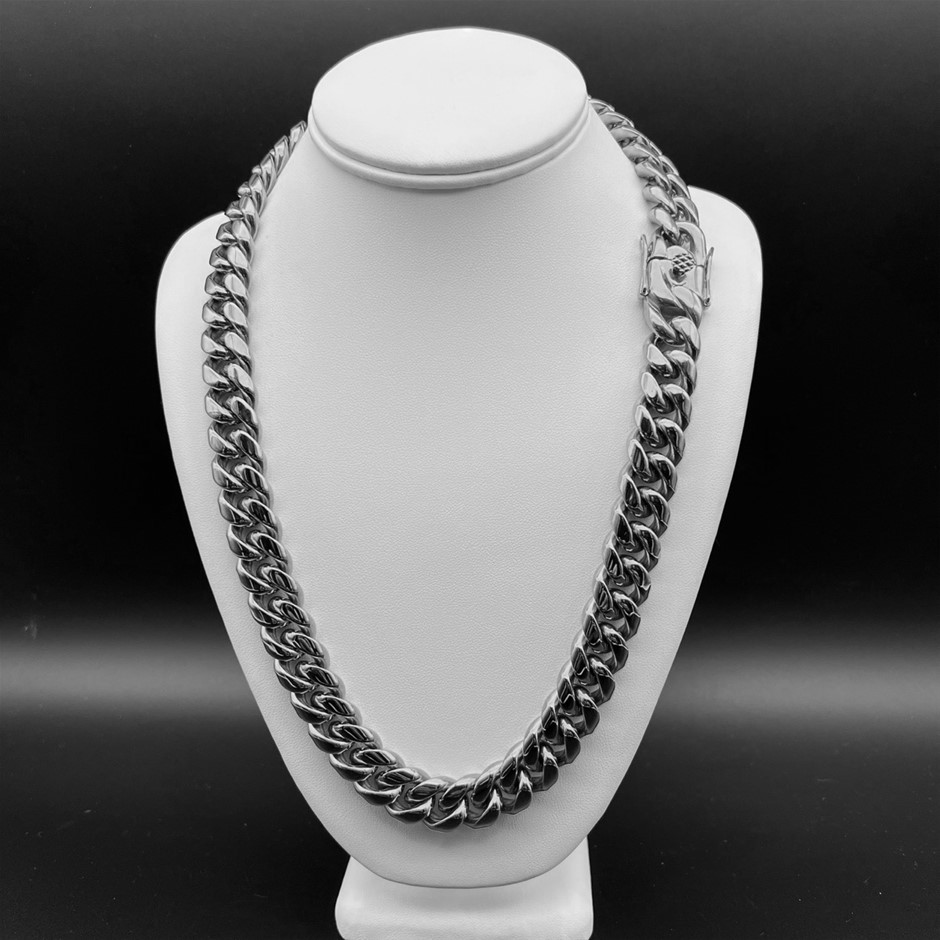 0012-2583128 · Silver-Filled Cuban Curb Chain Necklace, 16MM Wide - 60.9cm