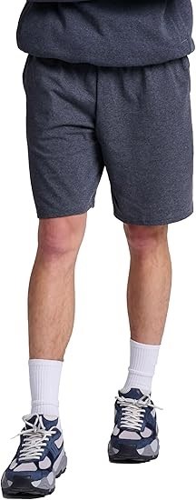 RUSSELL ATHLETIC Men's Cotton Baseline Short with Pockets, Size L, Black He