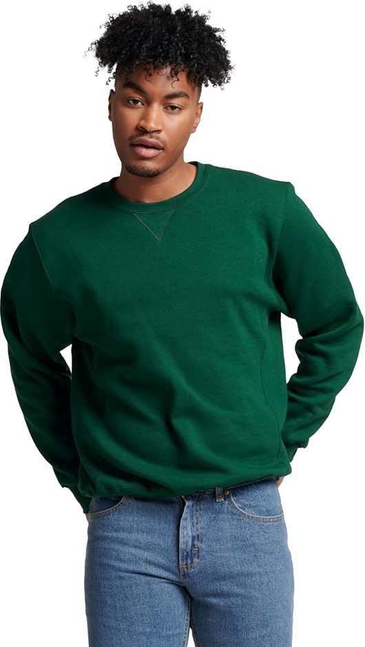 RUSSELL ATHLETIC Men's Dri-Power Fleece Sweatshirt, Size XL, Dark Green, 69