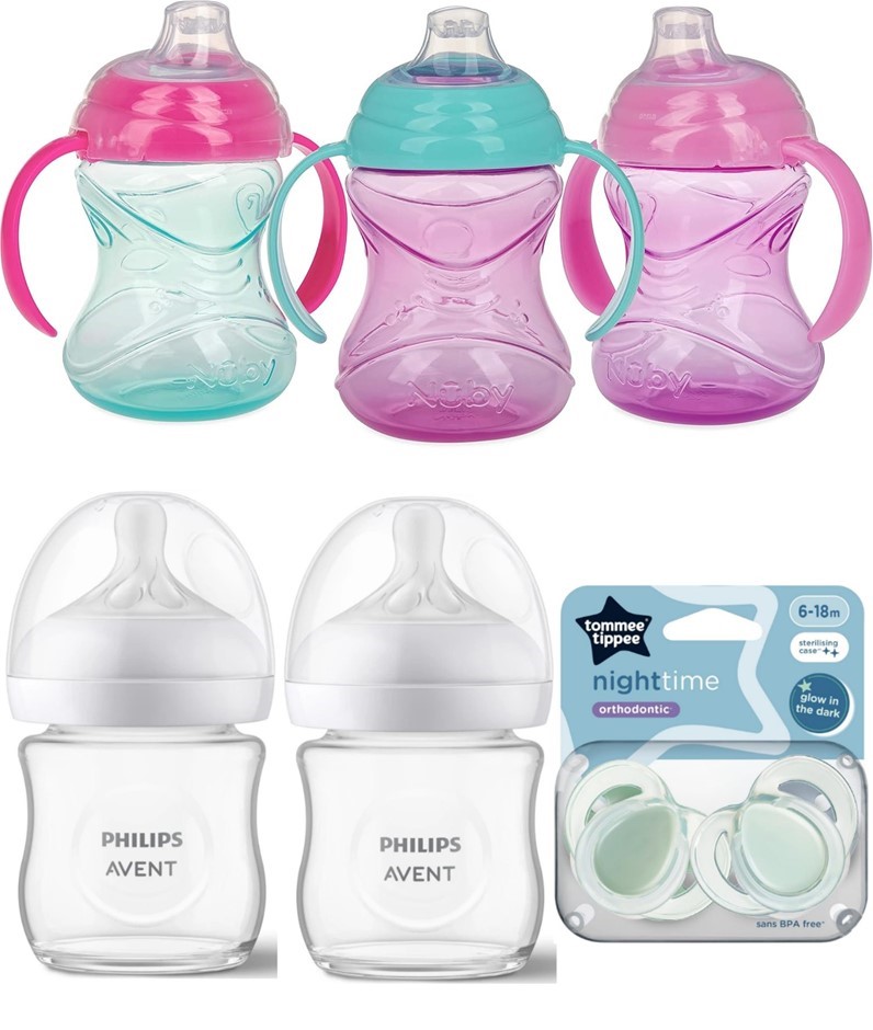 BABY BUNDLE: PHILIPS AVENT Natural Response Glass Baby Bottles 120 ml 2-Pac