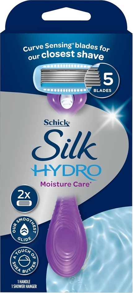 Schick - Silk Hydro Moisture Care Kit | 5 Blade Razor | Shea Butter | Curv