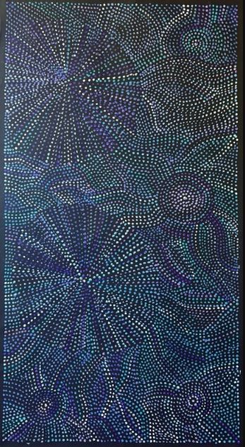 Original Authentic Aboriginal Painting Joy Purvis Petyarre - Bush Yam Seeds