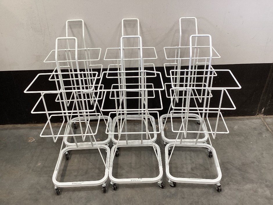 6 x Mobile Clinical Waste Bin Trolleys