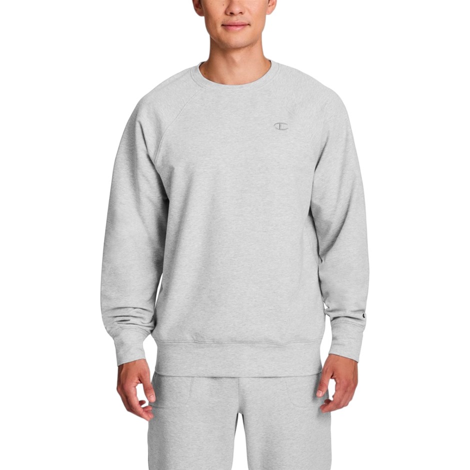 CHAMPION Men's Midweight Fleece Pullover, Size M, 70% Cotton, Grey. Buyers