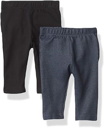 2 x 2-Pack THE CHILDREN'S PLACE Baby Girls Leggings, 9-12 Months, Black/Tru