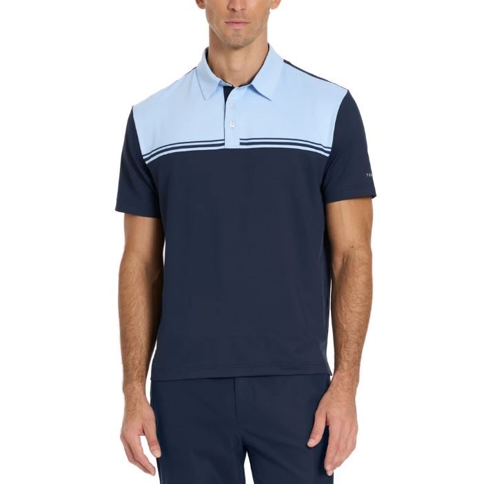 TED BAKER Men's Golf Polo, Size XL, Wicking & Quick Dry, Blue. Buyers Note