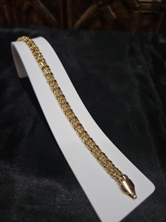18K/Italy Yellow Gold Filled bracelet(stamped)-Bonus Gift