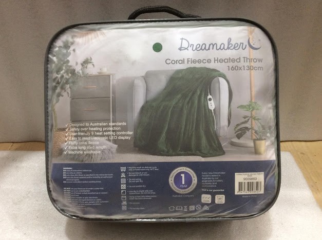 Dreamaker 9009850 Coral Fleece Heated Throw Blanket (160x130cm)