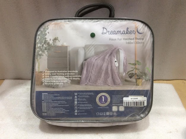 Dreamaker 9012084R Faux Fur Heated Throw Blanket