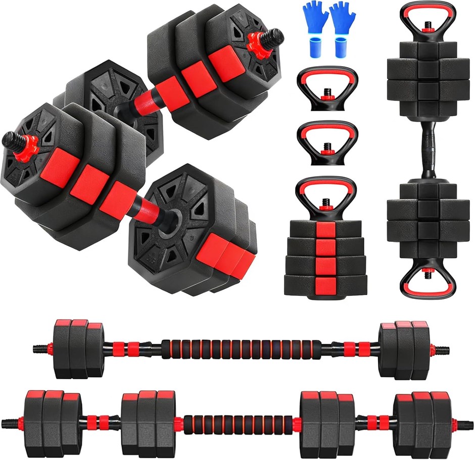 Adjustable Dumbbell Set, Free Weight Set 20KG with Connector. NB: Only 4x 1