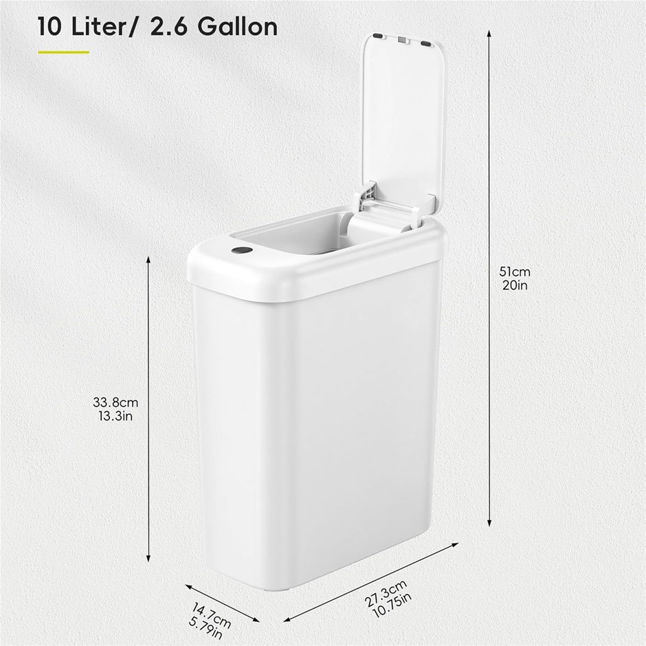 EKO 10 Liter Automatic Bathroom Garbage Bin with Lid.