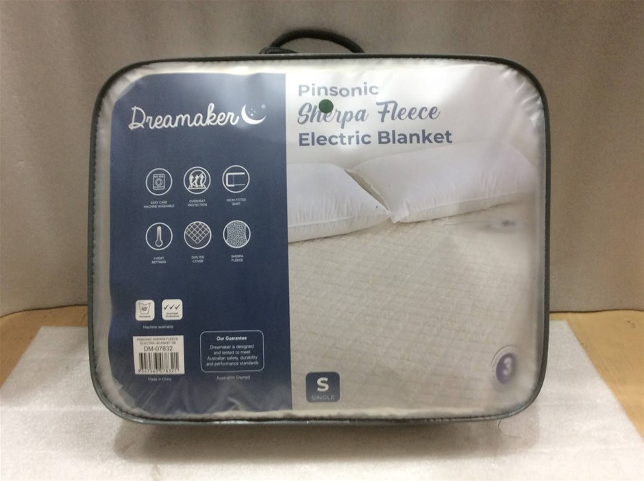 Dreamaker DM-07832 Pinsonic Sherpa Fleece Electric Blanket