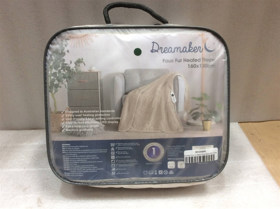 Dreamaker 9012088 Faux Fur Heated Throw