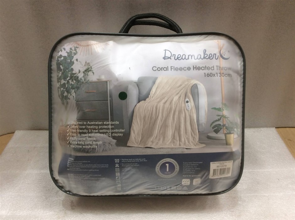 Dreamaker 9012079 Coral Fleece Heated Throw