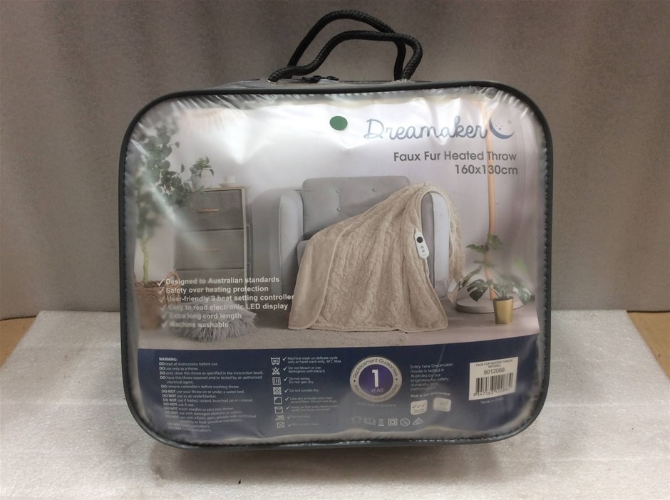 Dreamaker 9012088 Faux Fur Heated Throw