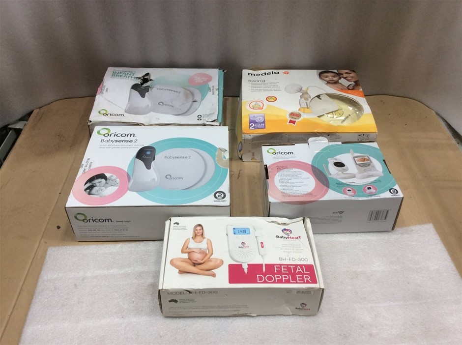Mixed Oricom, Medela & Baby Heart Baby Monitoring & Breast Pump (Lot of 5)