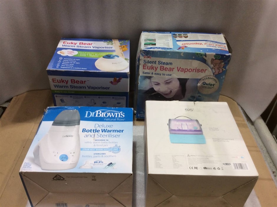 Euky Bear, Dr Brown’s & Bottle Sterilizer & Vaporizer Products (Lot of 4)