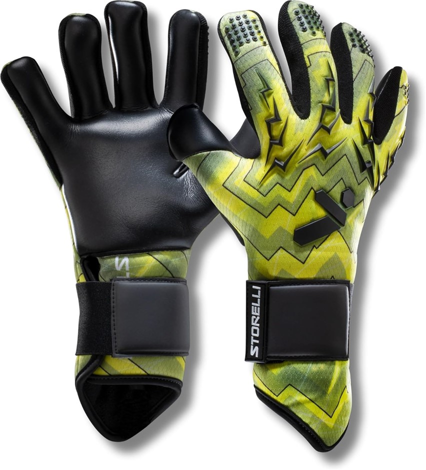 Storelli Lightning Goalkeeper Gloves, Soccer Goalie Gloves for Youths & Adu